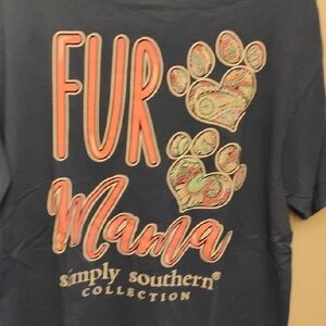 Simply Southern Blue Short Sleeve Fur Mama Tee